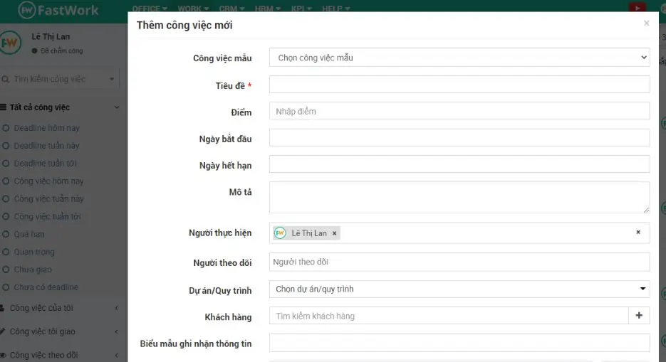 phần mềm quản lý FastWork
