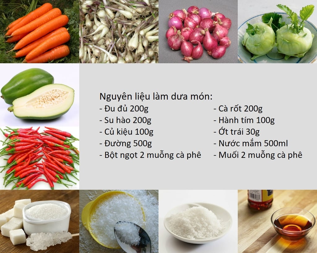 nguyên liệu làm dưa món