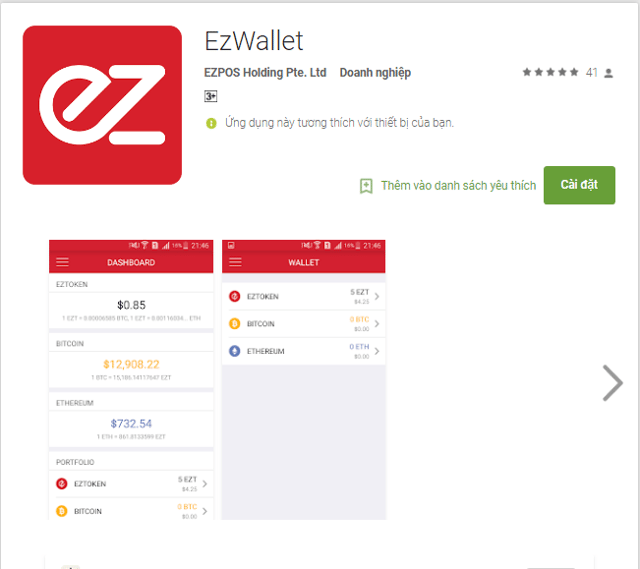 Ứng dụng ví EzWallet được hàng loạt người dùng sử dụng