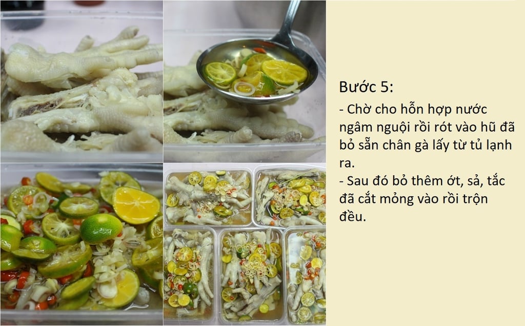 bước 5 làm chân gà ngâm sả ớt