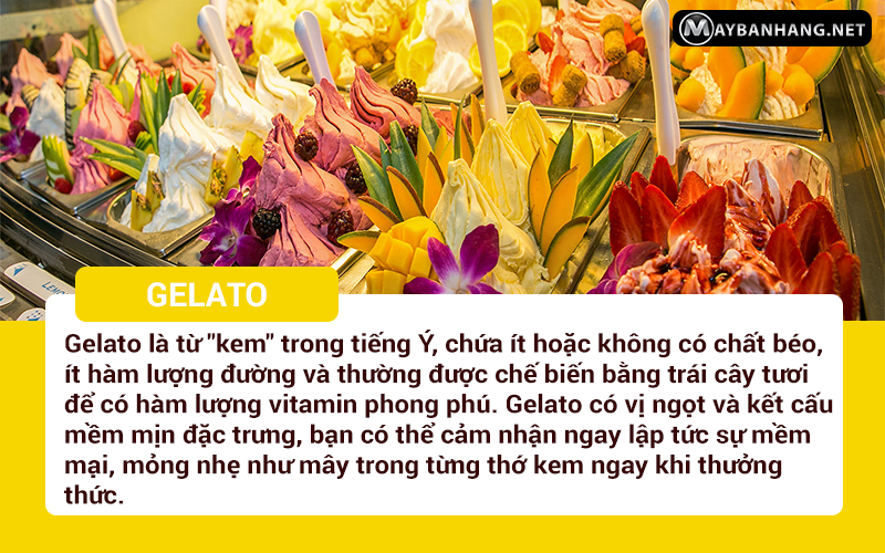 Kem gelato chuẩn vị thơm ngon, sánh mịn mùa hè
