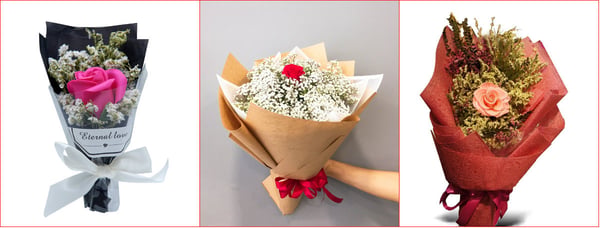 các kiểu bó hoa 1 bông đẹp