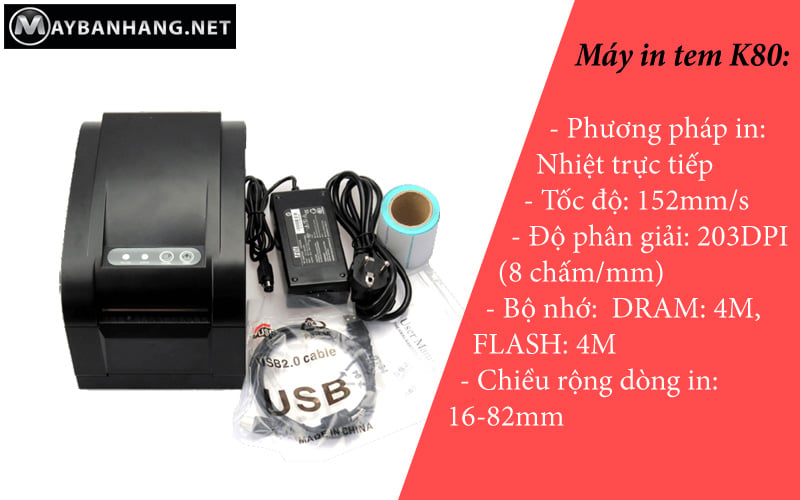 Đặc tính kỹ thuật của máy in tem