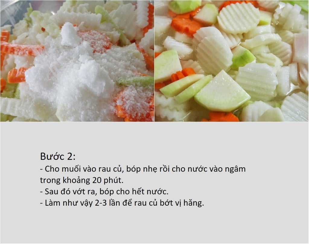 ngâm rau củ với muối cho giòn