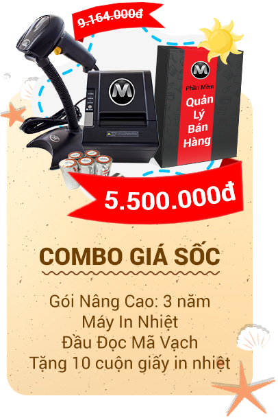 Gói combo giá sốc cực phù hợp với các mô hình kinh doanh siêu thị, nhà sách, chuỗi cửa hàng,...