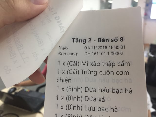phiếu in bếp bằng phần mềm maybanhang