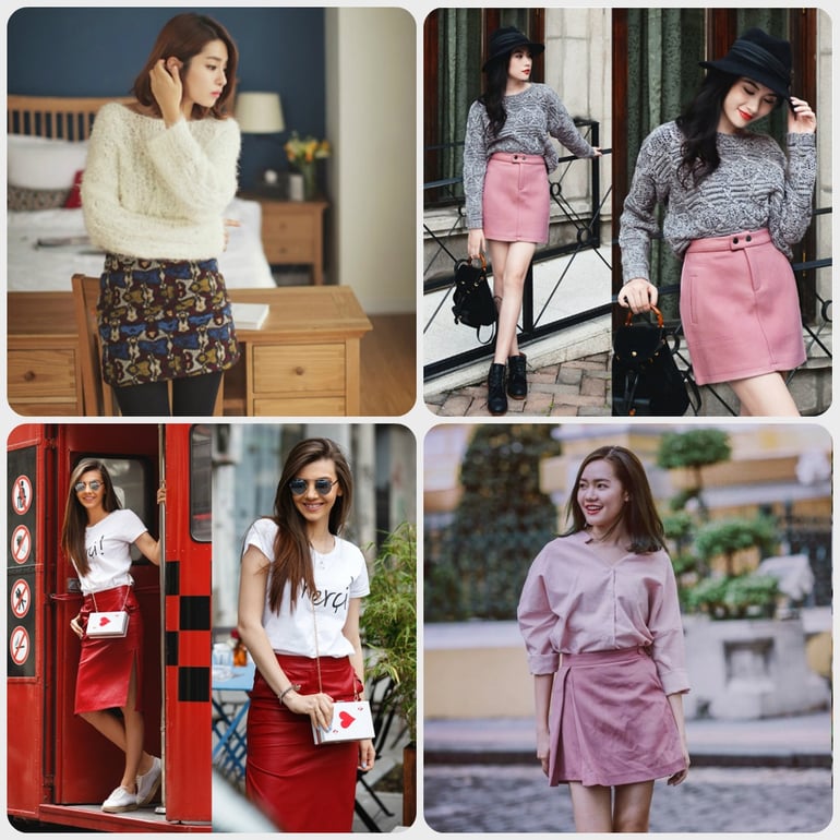 Chân váy đẹp diện tết 2018