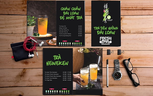 Menu trà sữa