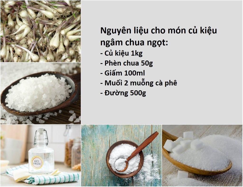 nguyên liệu làm món củ kiệu ngâm