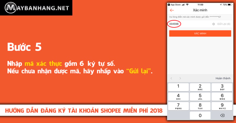 Nhập mã xác thực qua điện thoại
