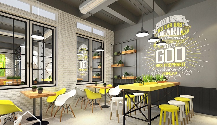 Decor quán ăn vặt quy mô lớn