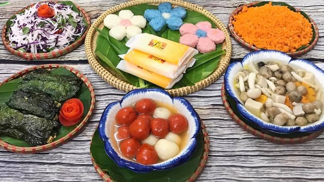 Đồ cúng chay bày trí bắt mắt