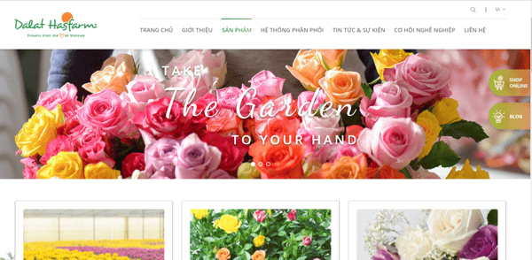 Website Công ty cung cấp hoa tươi Dalat Hasfarm