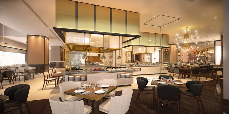 Không gian rộng rãi của nhà hàng buffet